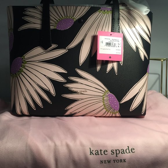 Kate Spade New York Molly Falling Flower Small Tote Bag with Wristlet Pouch - Picture 2 of 4